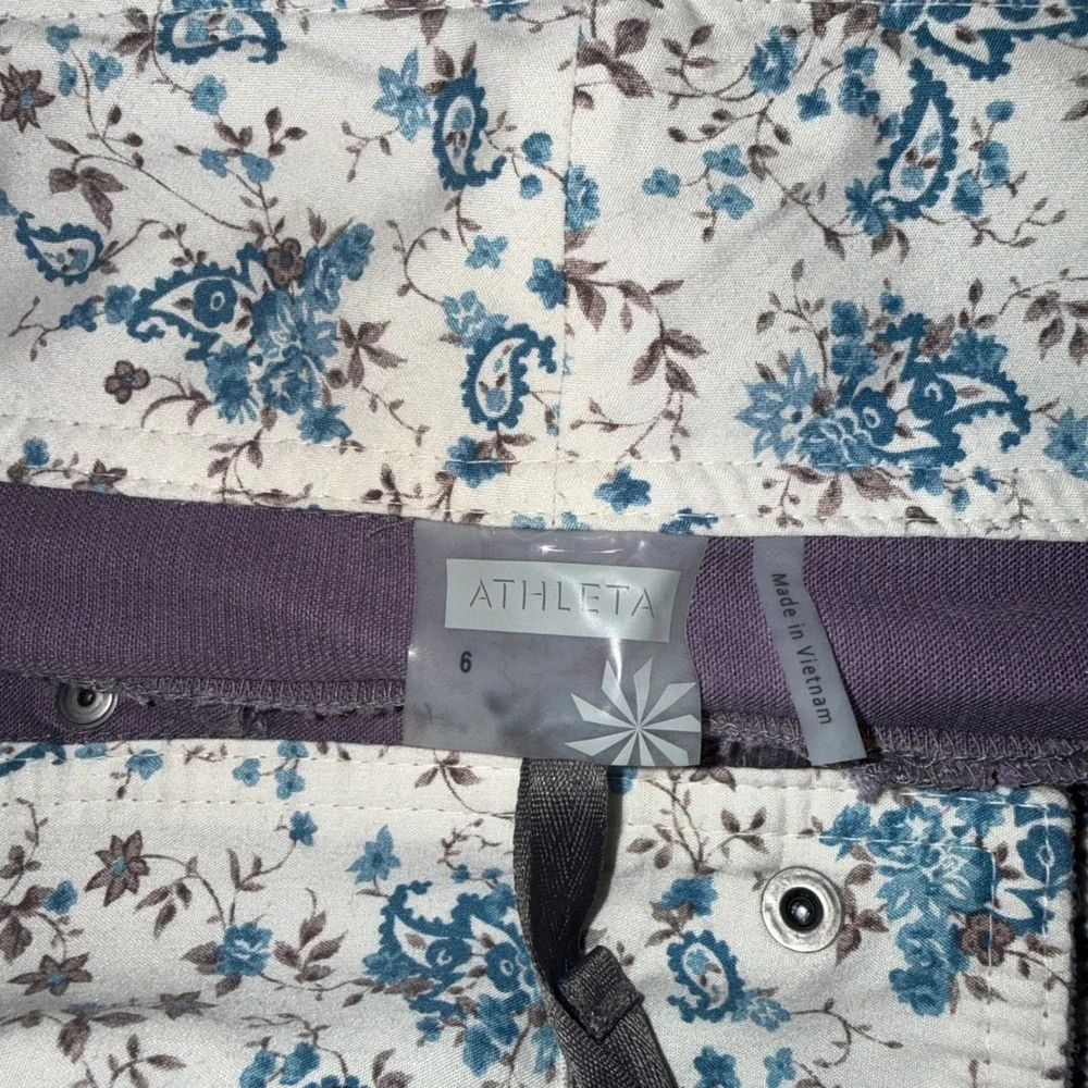 Athleta Ridge‎ Corduroy Hiking Skirt 6 Purple Stretch 5-Pocket Floral Lining